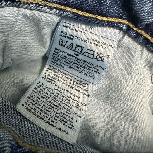 Old Navy Jeans Wide Leg Sky-Hi Extra High Rise Ripped Denim Blue Size 6 Small - Picture 6 of 8